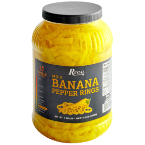 Regal Mild Banana Pepper Rings 1 Gallon - 4/Case