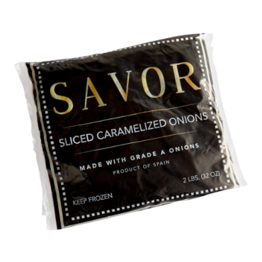Savor Imports 2 lb. Caramelized Sliced Onions - 12/Case