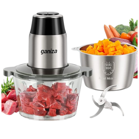 GANIZA Food Processors, Electric Chopper with Meat Grinder & Veggie Chopper