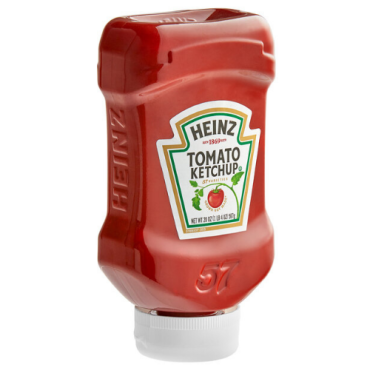 Heinz 20 oz. Upside Down Bottle Ketchup - 30/Case