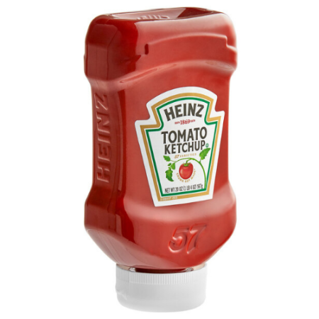 Heinz 20 oz. Upside Down Bottle Ketchup - 30/Case
