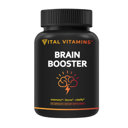 Vital Vitamins Brain Supplements for Memory & Focus - Brain Booster Nootropic - Brain Support for Concentration & Brain Fog - with Ginkgo Biloba