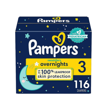 Pampers Swaddlers Overnights Diapers Size 3, 116 count - Disposable Diapers