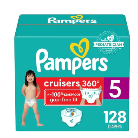 Pampers Cruisers 360 Diapers Size 5, 128 count - Disposable Diapers