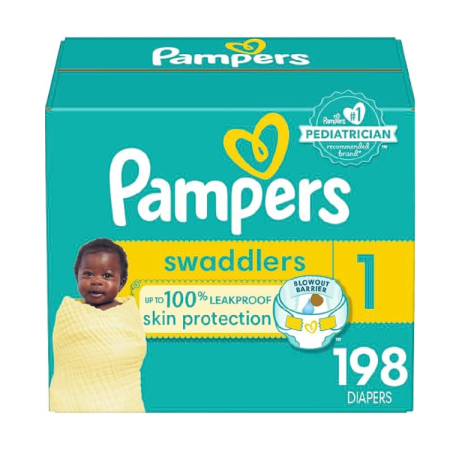 Pampers Swaddlers Diapers Size 1, 198 count - Disposable Diapers