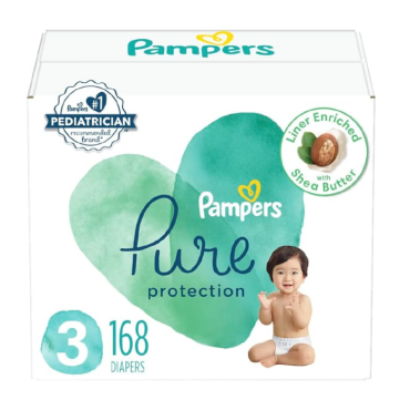 Pampers Pure Protection Diapers Size 3, 168 count - Disposable Diapers