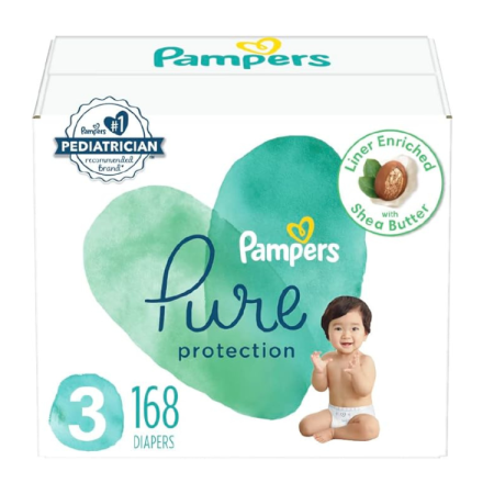 Pampers Pure Protection Diapers Size 3, 168 count - Disposable Diapers