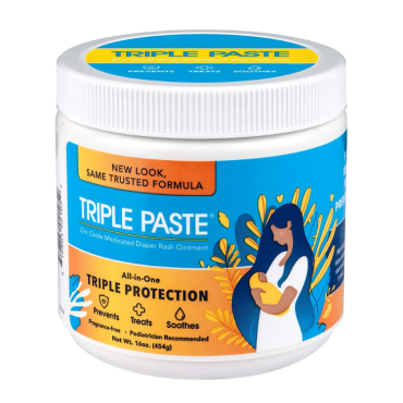 Triple Paste Diaper Rash Cream for Baby - 16 Oz Tub - Zinc Oxide Ointment Treats, Soothes and Prevents Diaper Rash - Pediatrician