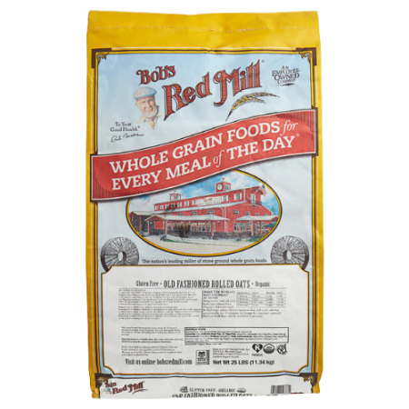 Bob's Red Mill 25 lb. Organic Gluten-Free Whole Grain Rolled Oats