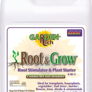 Bonide Garden Rich Root & Grow Root Stimulator & Plant Starter, 128 oz Concentrate 4-10-3 Fertilizer for Transplanting