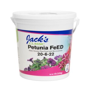 Jack's Classic 20-6-22 Petunia Feed Water-Soluble Fertilizer with Micronutrients, 4lbs - Provides Lush Green Annuals