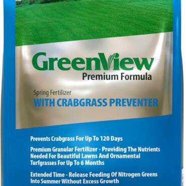 GreenView Premium Formula Spring Fertilizer with Crabgrass Preventer 26-0-5, 13.6 lb Bag - Covers 4,000 sq. ft.