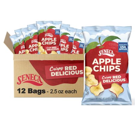 Seneca Original Apple Chips | Made from Fresh 100% Red Delicious Apples | Yakima Valley Orchards | Seasonally Picked | Crisped Apple Perfection | Foil-Lined Freshness Bag | 2.5 ounce (Pack of 12)